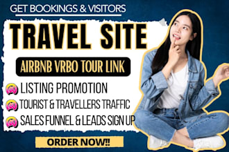 do travel site promotion, travel website bookings, airbnb listing promotion