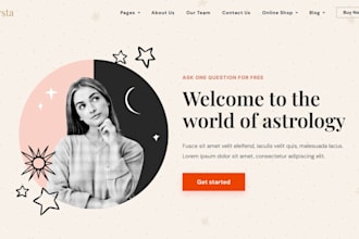design beautiful tarot reading website astrology, psychic website spiritual site
