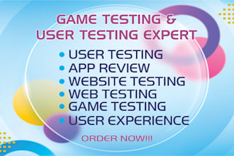 user test an app, software and website