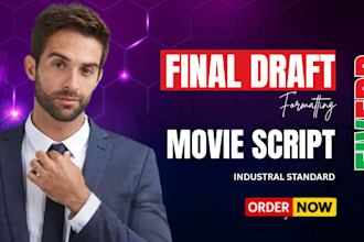 professionally format your screenplay in final draft, celtx and squibler