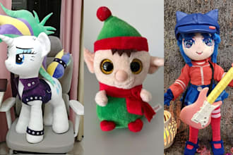 create custom handmade plush toy, crochet kawaii plushie oc pet mascot character