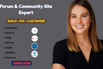 build, customize, fix your forum website using wpforo, bbpress, xenforo, mybb