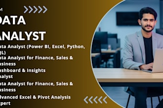 expert data analyst using power bi, excel, python and sql