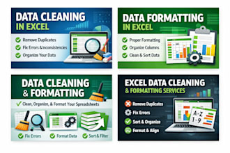 clean, format, merge, split excel data
