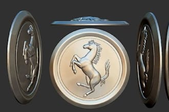 sculpt 3d cnc logo relief,printable medallion sculpture,coin model,3d print,stl