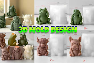 custom 3d silicon mold, plastic mold clay cutter, print ready stl files design