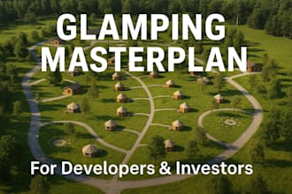 create glamping and eco resort masterplan 3d visualization