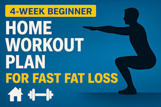 design a custom 4 week beginner home workout plan for fast fat loss