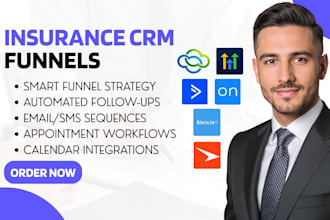 insurance CRM sales funnel vtiger ontraport ghl creatio activecampaign bitrix24