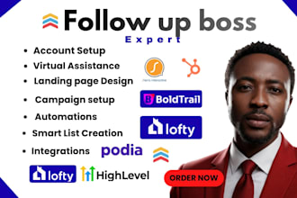 follow up boss CRM, follow up boss automation follow up boss VA fub integration