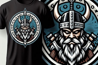 do best  vintage viking mascot logo with t shirt design