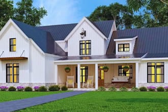 do 3d farmhouse design, farmhouse layout, garden house, ranch house