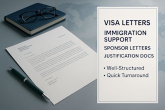 write a strong immigration support or visa application letter fast