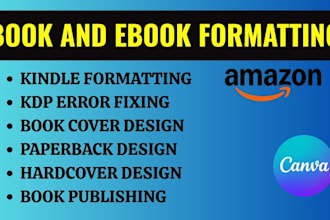design KDP book cover KDP book formatting amazon kdp cover for ebook publishing