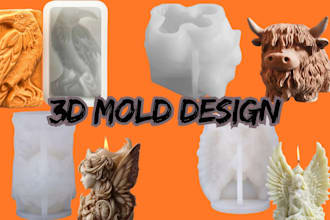 do 3d mold design on silicone mold plastic mold injection mold 3d stl step file