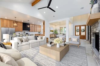 remodel 3d basement luxury interior, cgi furniture setup, render virtual staging