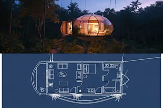 design extreme architecture for glamping and eco resorts, site plan for permit