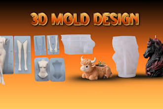 custom 3d silicone mold, plastic mold clay cutter, printable stl files design
