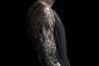 create a tattoo design of tattoo sleeve