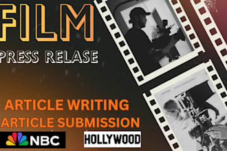 publish film press release or article on top indie film website pr distribution