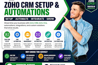 set up zoho CRM automation and zoho one integrations for your business