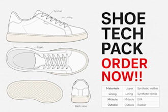 design custom shoes, sneakers, and footwear with professional tech packs