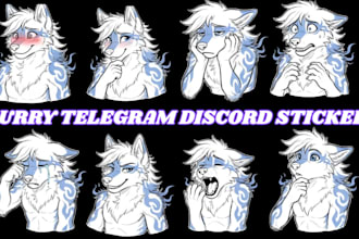 draw animated furry stickers furry telegram stickers discord telegram stickers