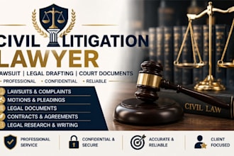 be your civil litigation lawyer for lawsuits, legal drafting and legal support
