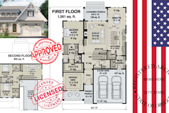 provide licensed architect stamp, permit ready architectural plan, oregon stamp