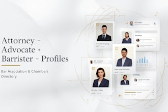 build legal directory, corporate law website barrister n attorney profile pages