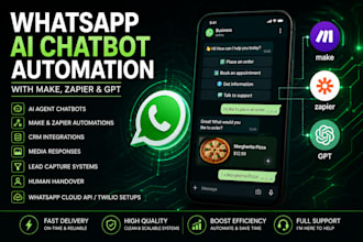 whatsapp ai chatbot with make, zapier and gpt