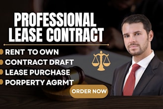 draft a rent to own or property purchase agreement for secure transactions