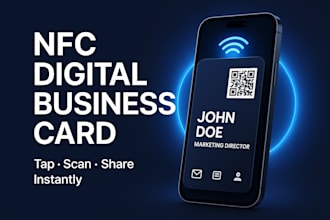 design a professional business card with nfc and modern branding