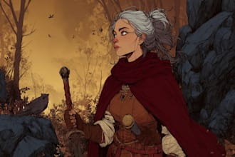 draw your dungeons and dragons character illustration of dnd