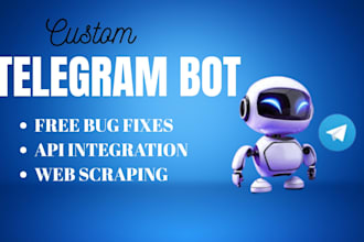 create custom telegram bot development, ai chatbot, python telegram automation