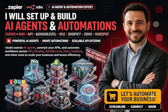 set up zapier n8n ai agent wix shopify gohighlevel api zoho hubspot automation