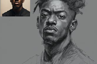 create realistic hand drawn portrait from your photo