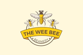 design awesome bee beanery cafe logo