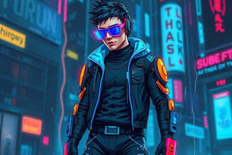 create cyberpunk style art
