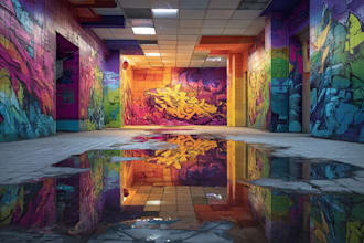 manually design graffiti street art
