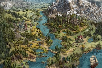 do fantasy map illustration for map