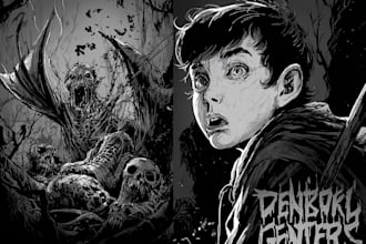 draw fantasy or dark creepy horror art illustration
