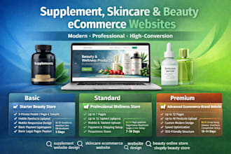 design modern supplement skincare syrup cologne ecommerce beauty website