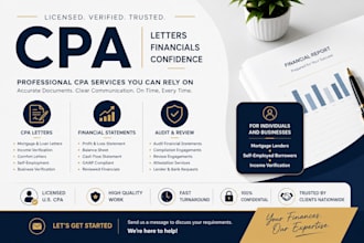provide US CPA letter, income letter, CPA mortgage letter, expense ratio letter