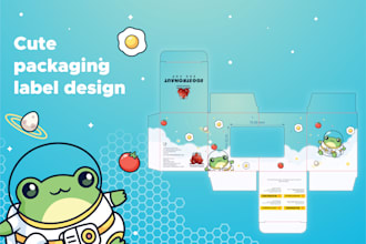 design a cute and kawaii product packaging or label