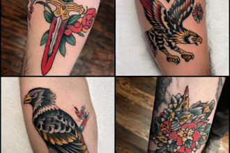 create awesome old school tattoo style design