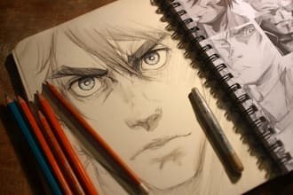 draw a comic, manga or book cover