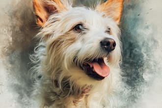 draw watercolor pet portrait