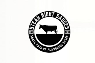 design a food packaging logo for steak night sauces