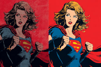 draw comic pop art portraits